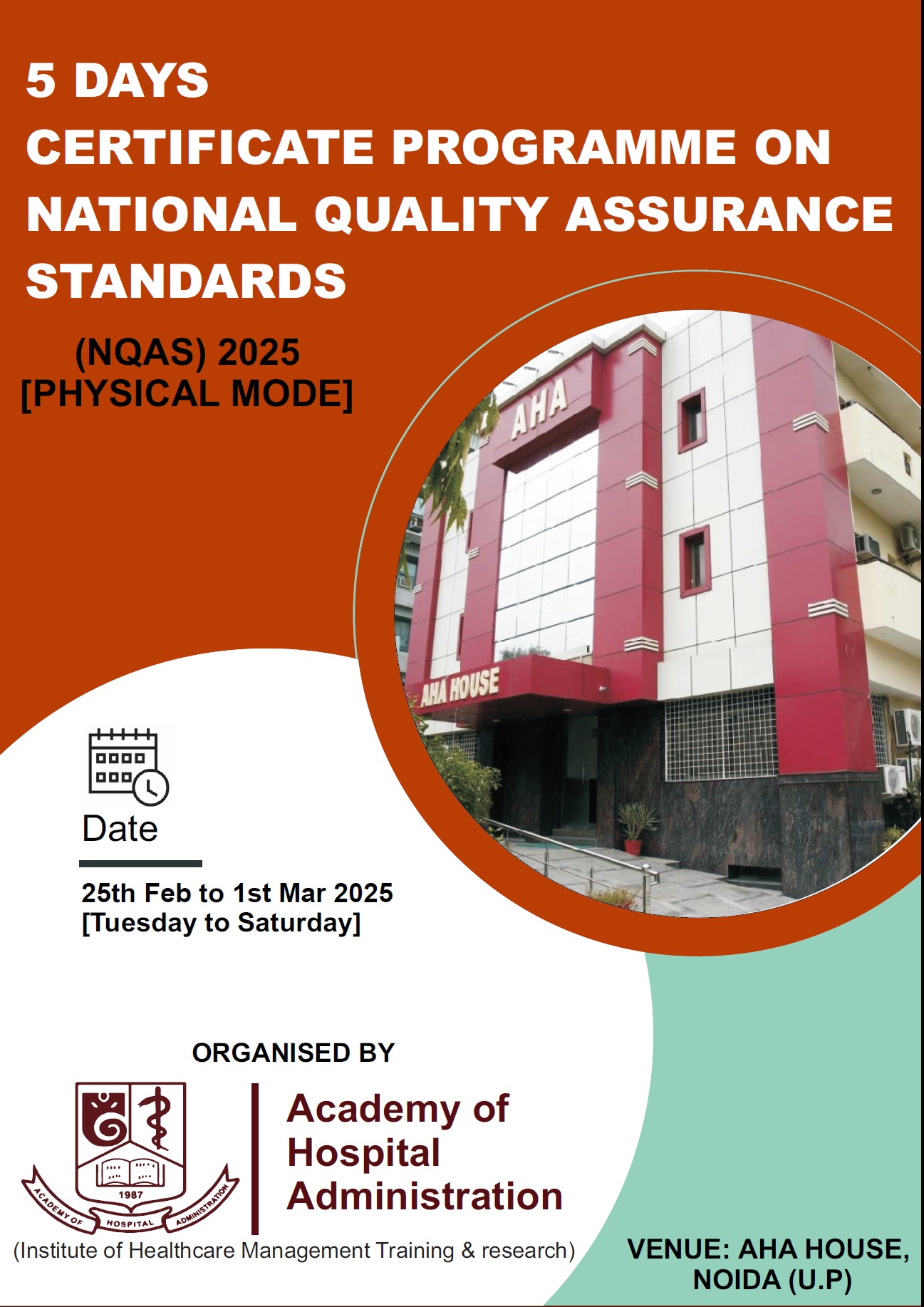 ADMISSION OPEN For 5 Days NQAS Certificate Programme, (25th Feb to